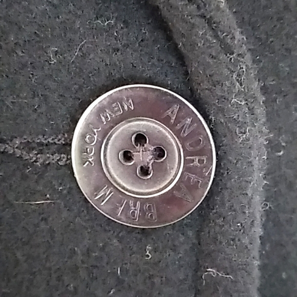 Andrea Brem Womens Black Wool Double Breasted Pea Coat. Sz Small - Picture 4 of 9